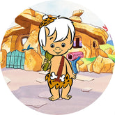 Lofaris Lovely Child Cartoon Themed Birthday Round Backdrop Kit